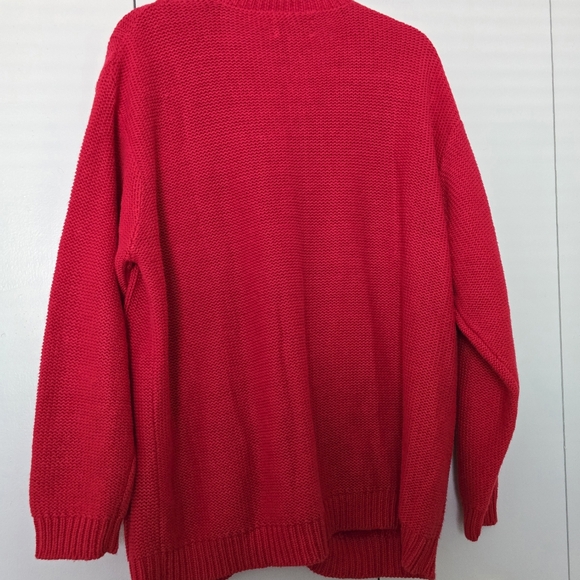 Red Cable Knit Cardigan Sweater size 2X - Picture 11 of 12